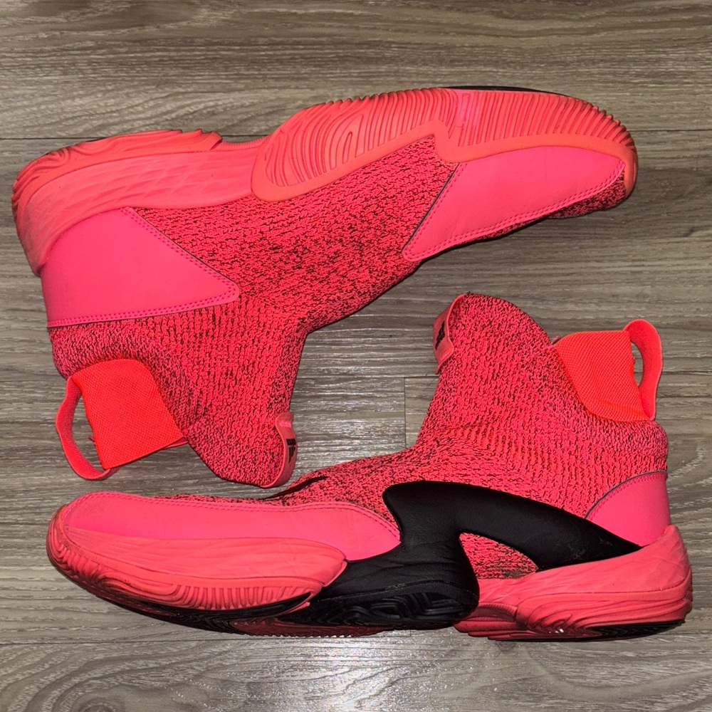 Adidas Red Knit High-Top Sneakers